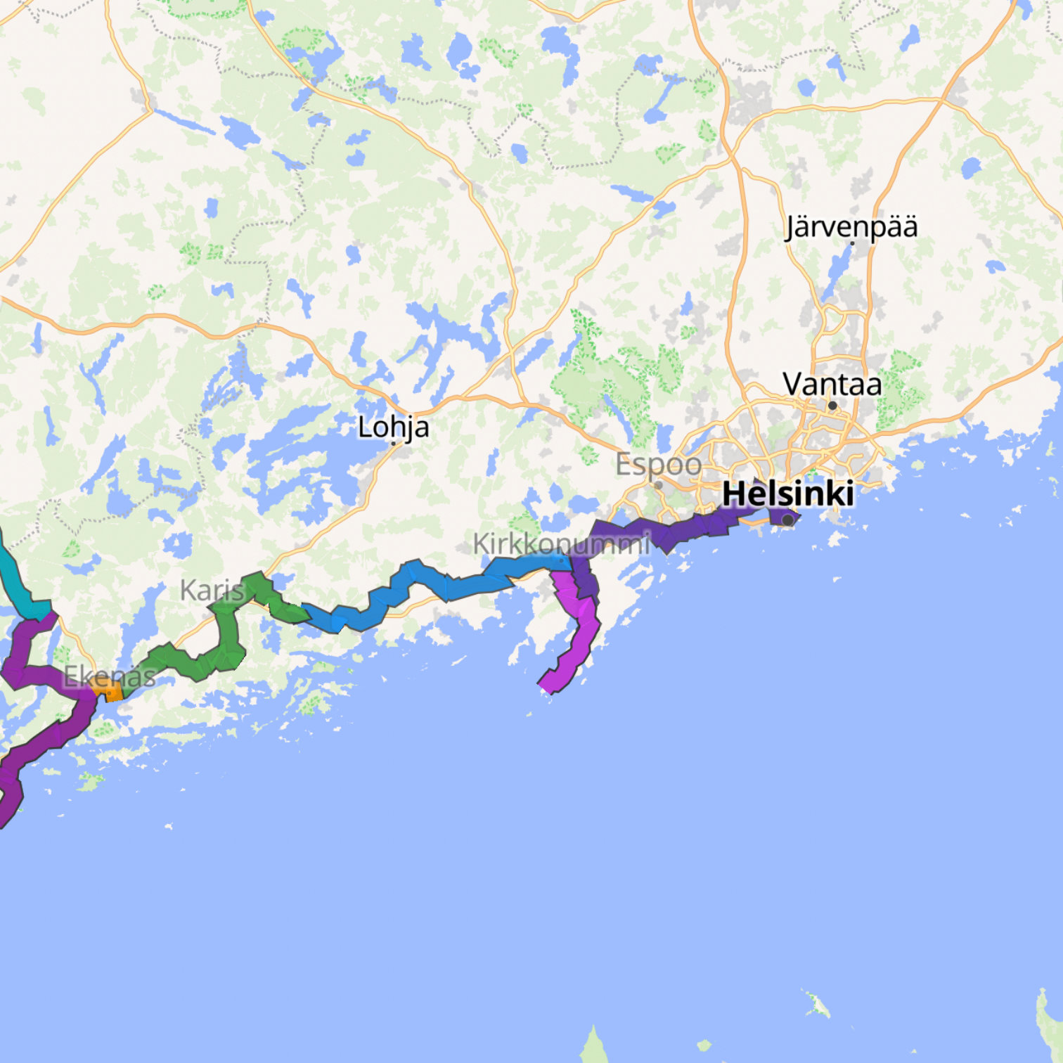 Map itinerary