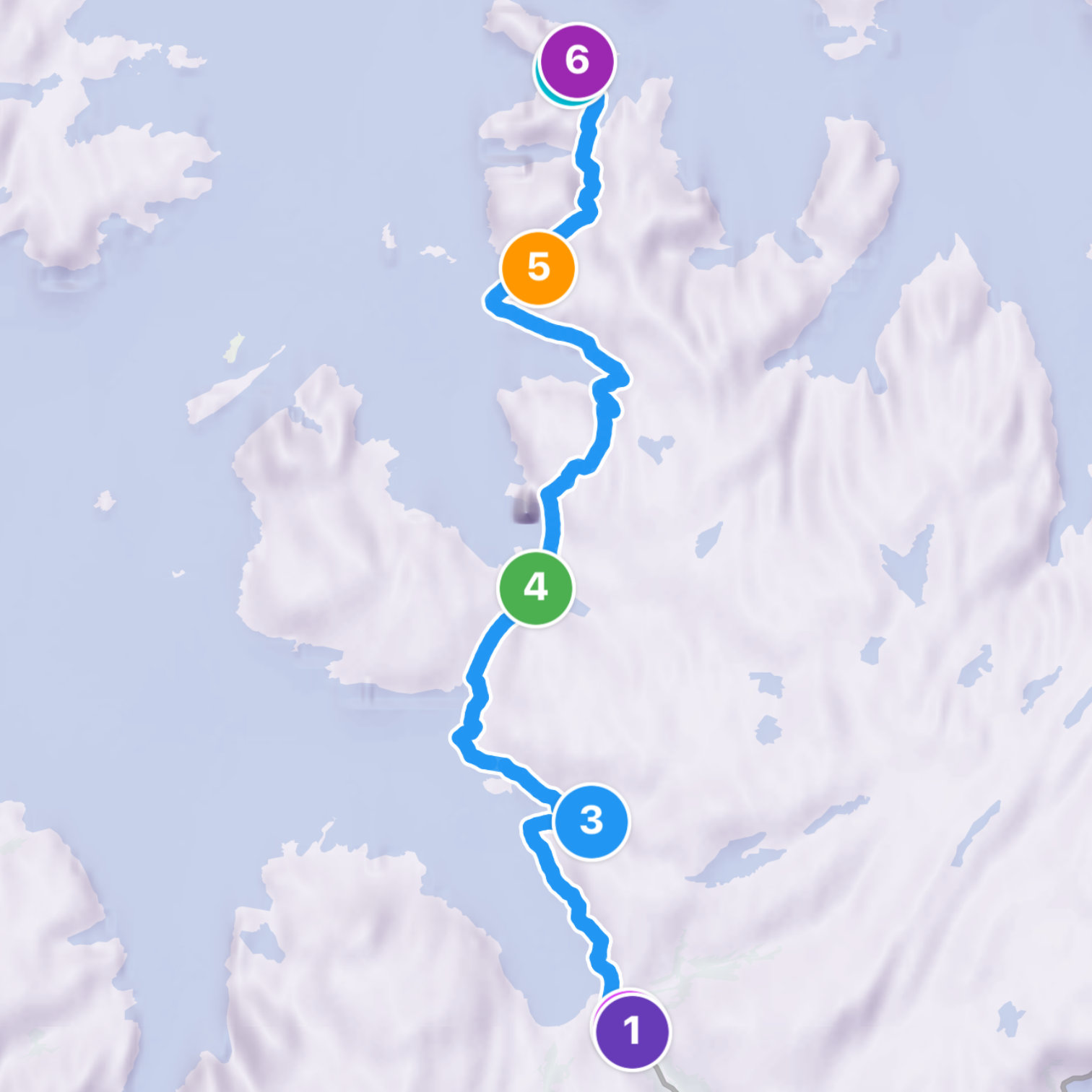Map itinerary