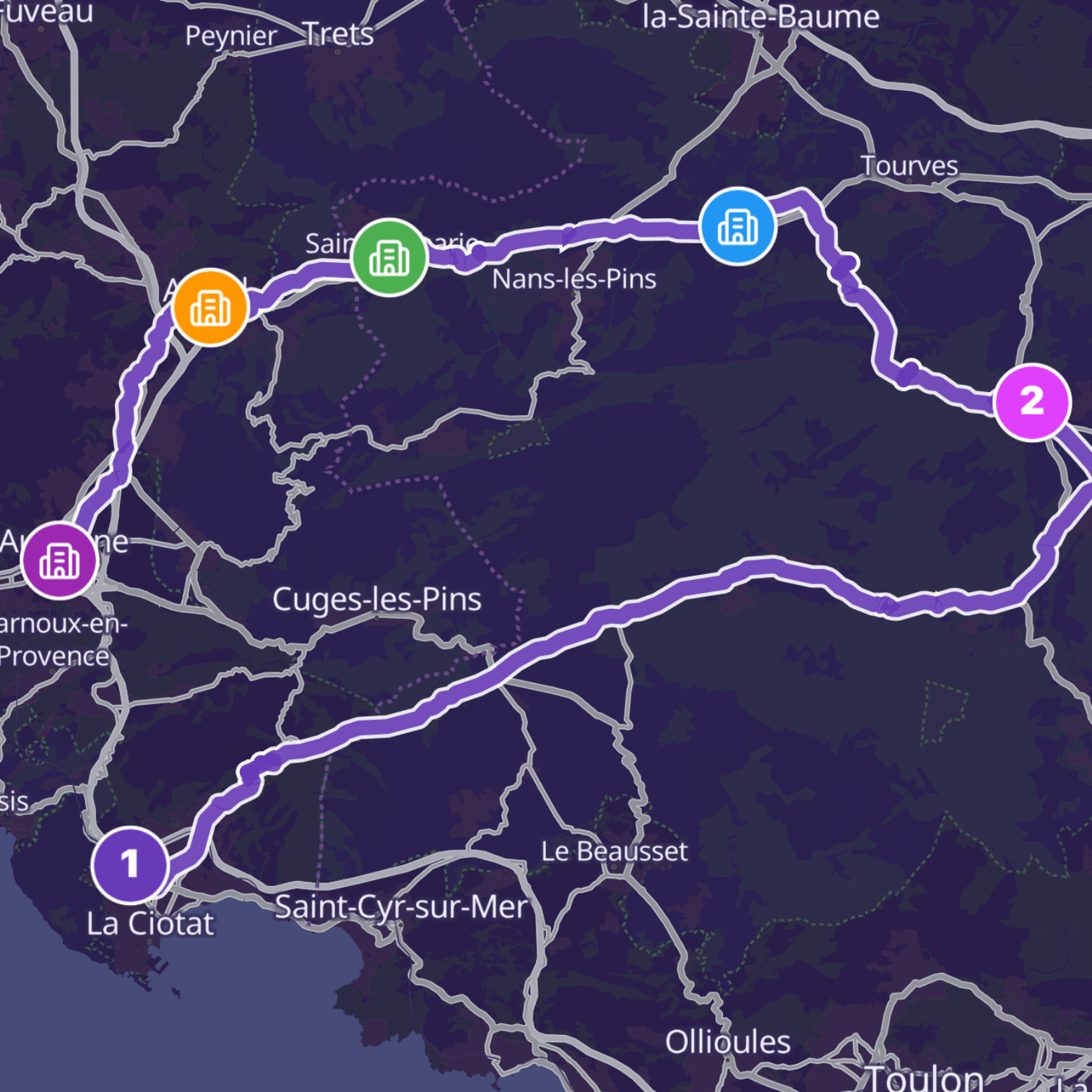Map itinerary