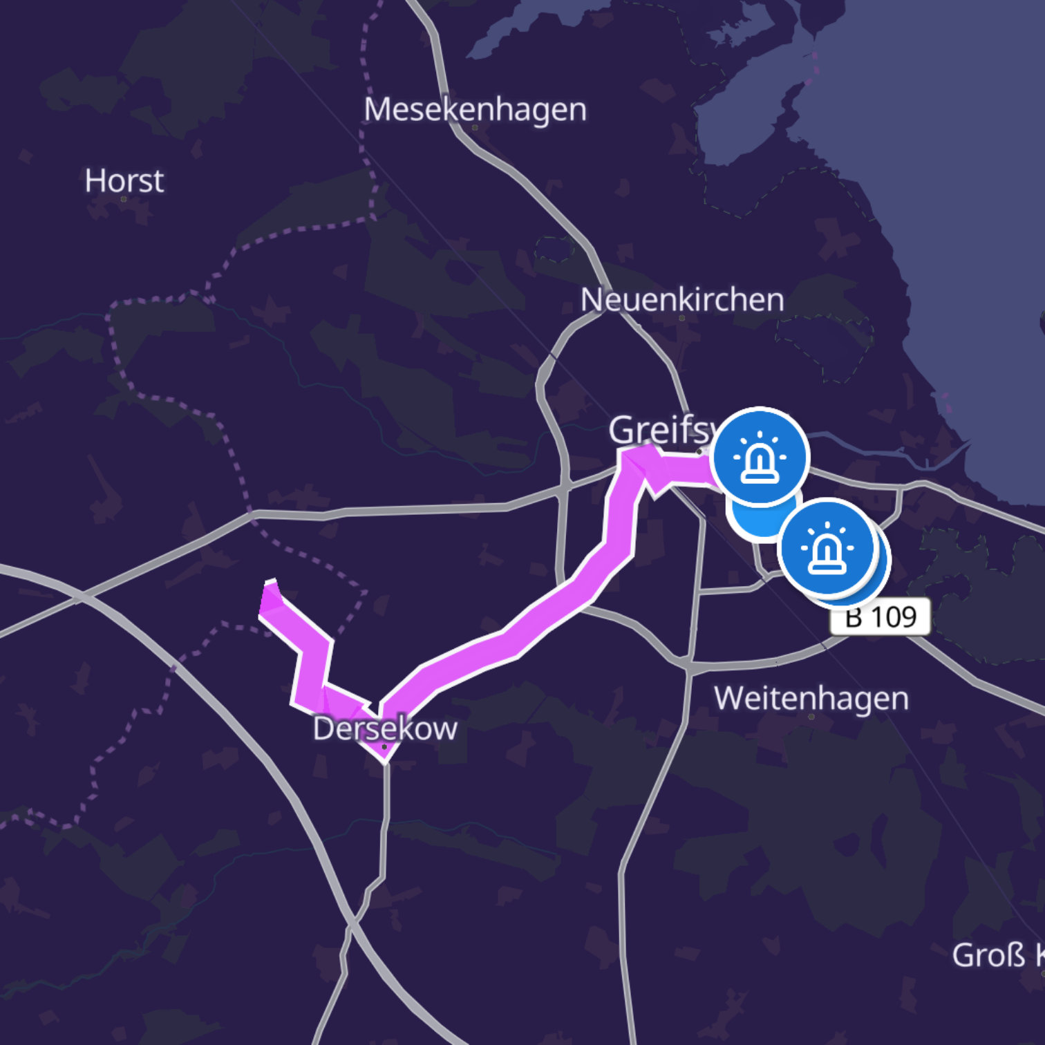 Map itinerary
