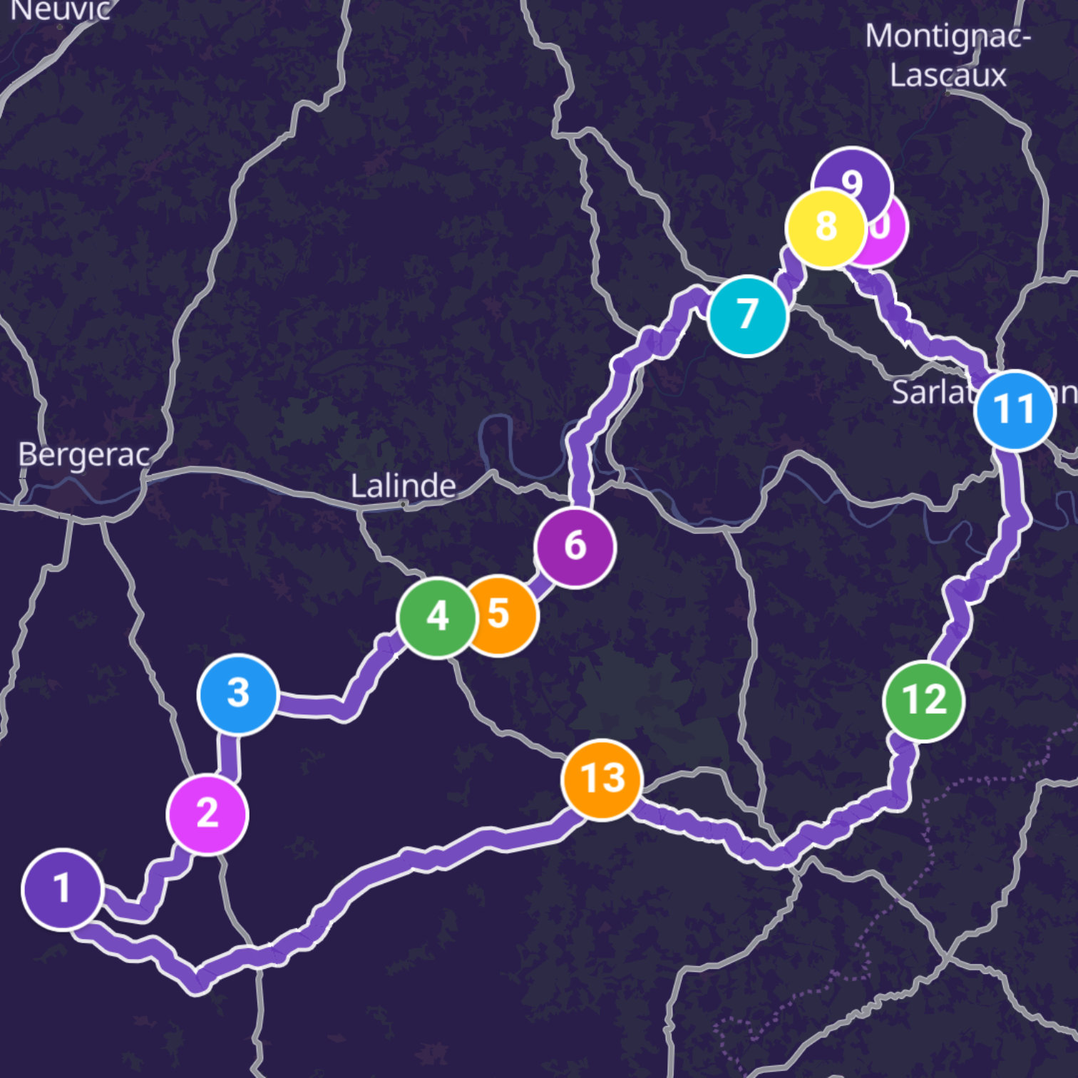 Map itinerary