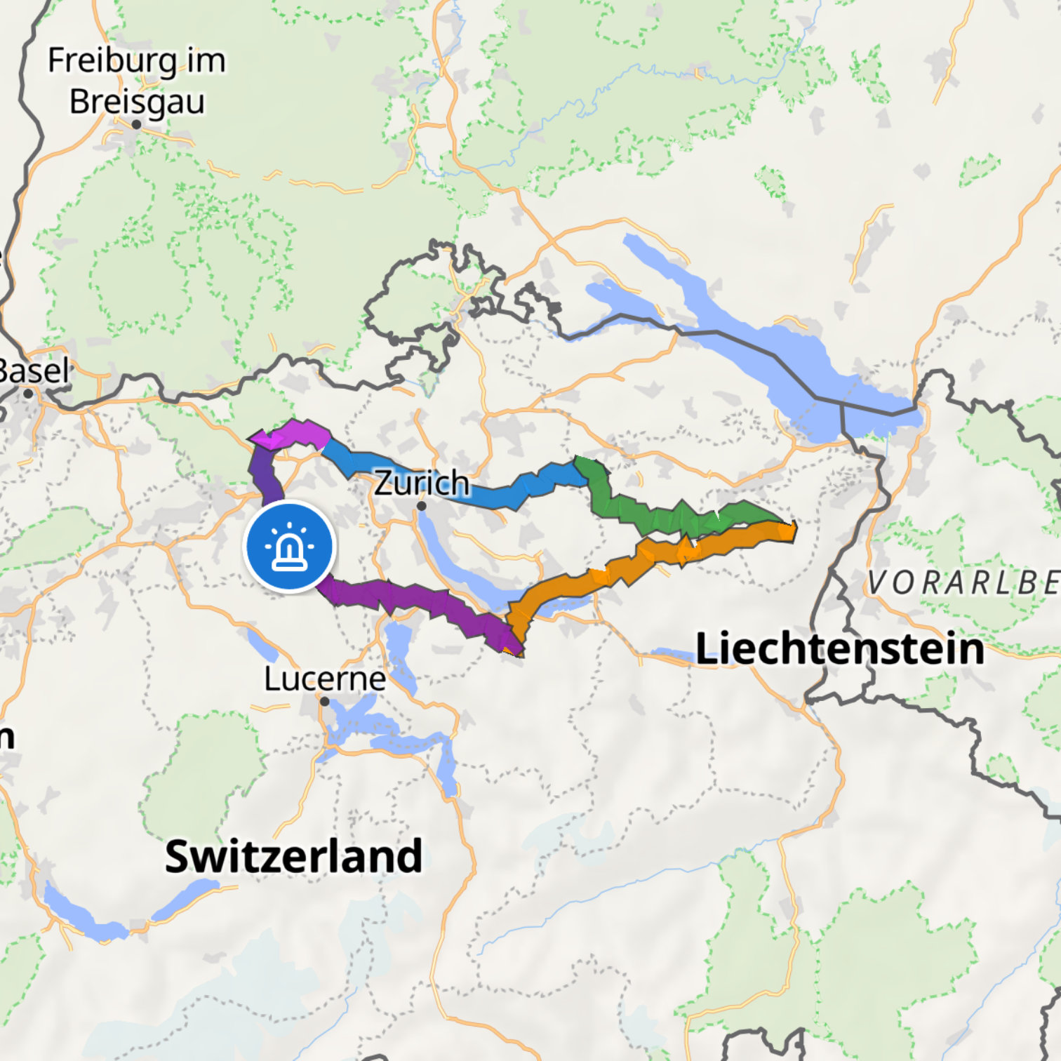 Map itinerary