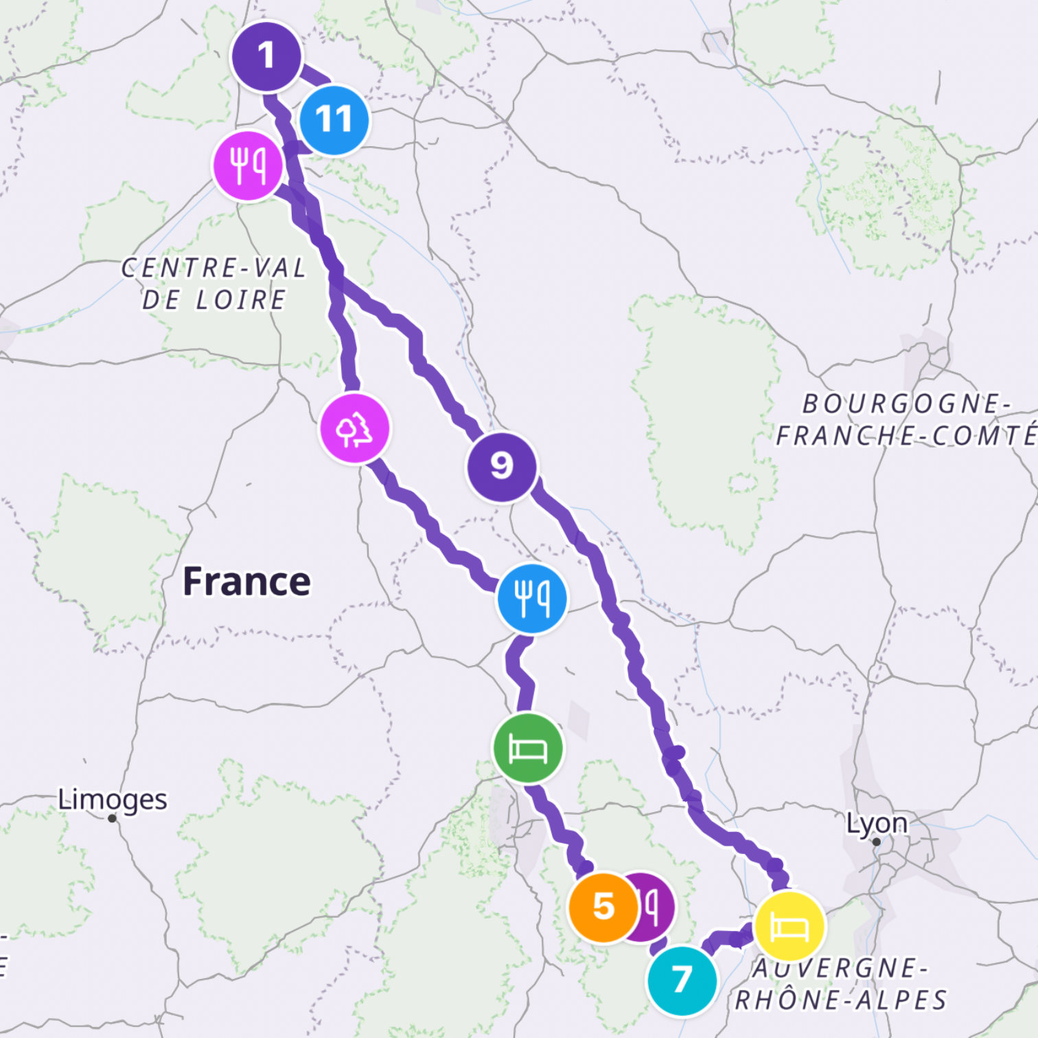 Map itinerary