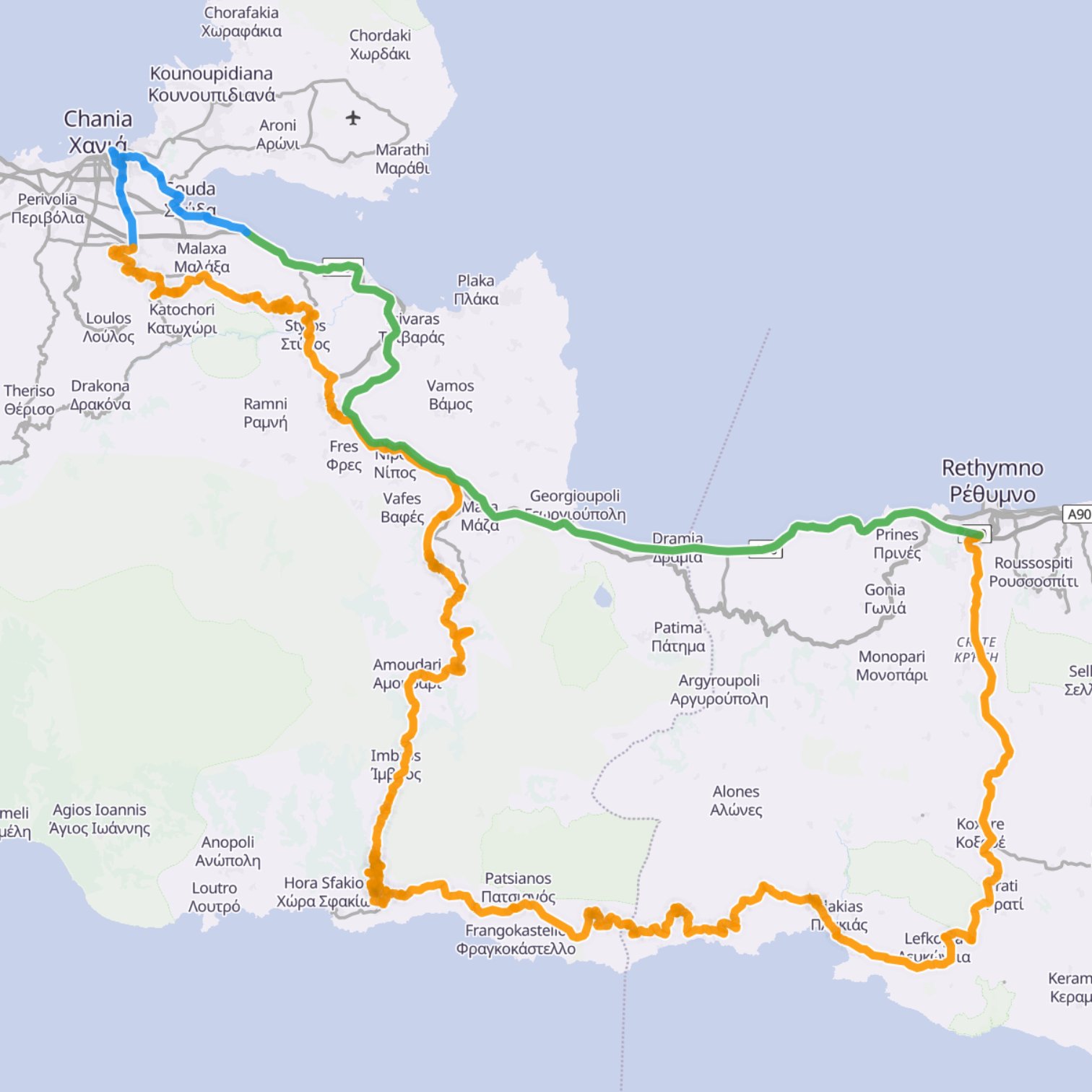Map itinerary