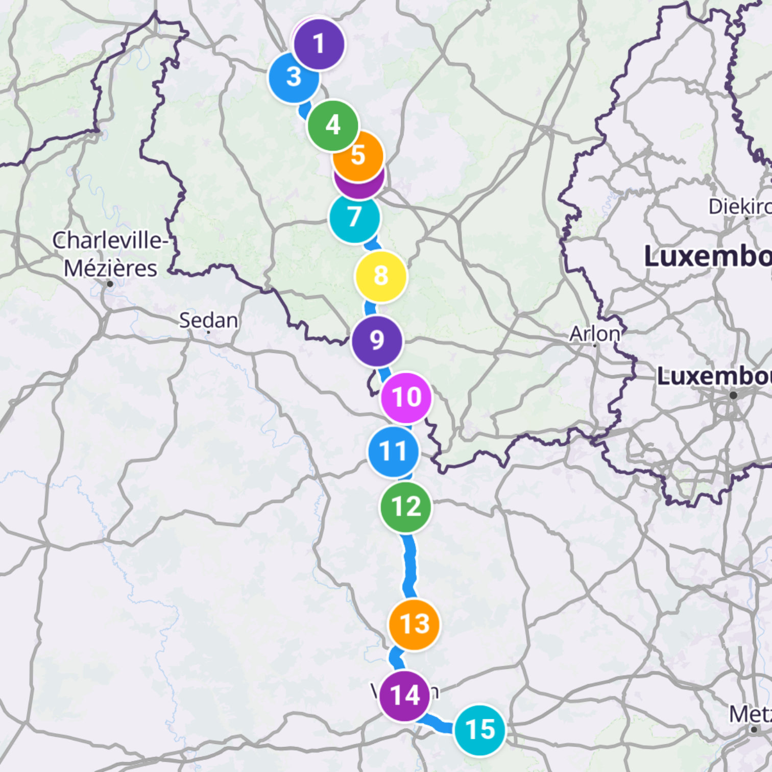 Map itinerary