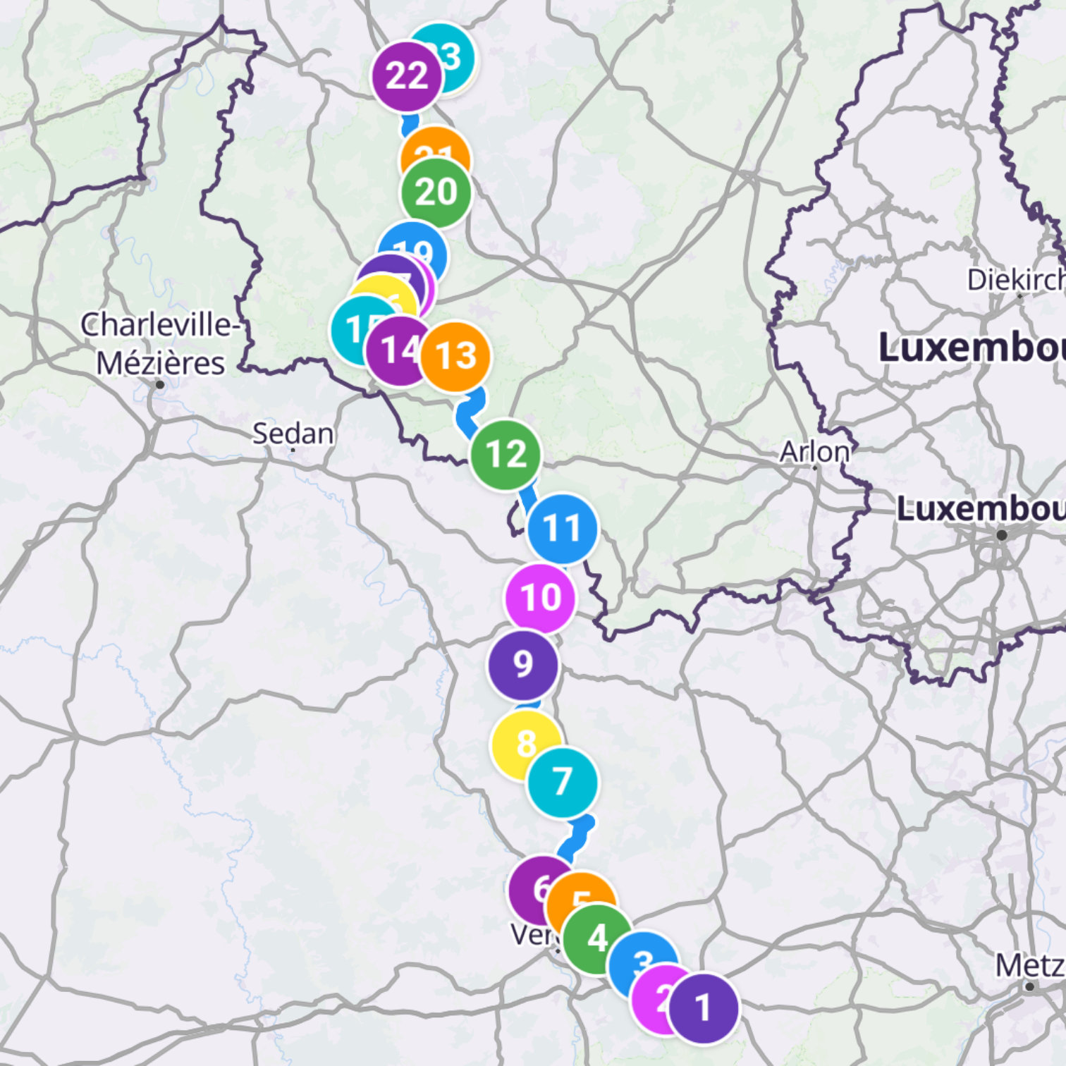 Map itinerary