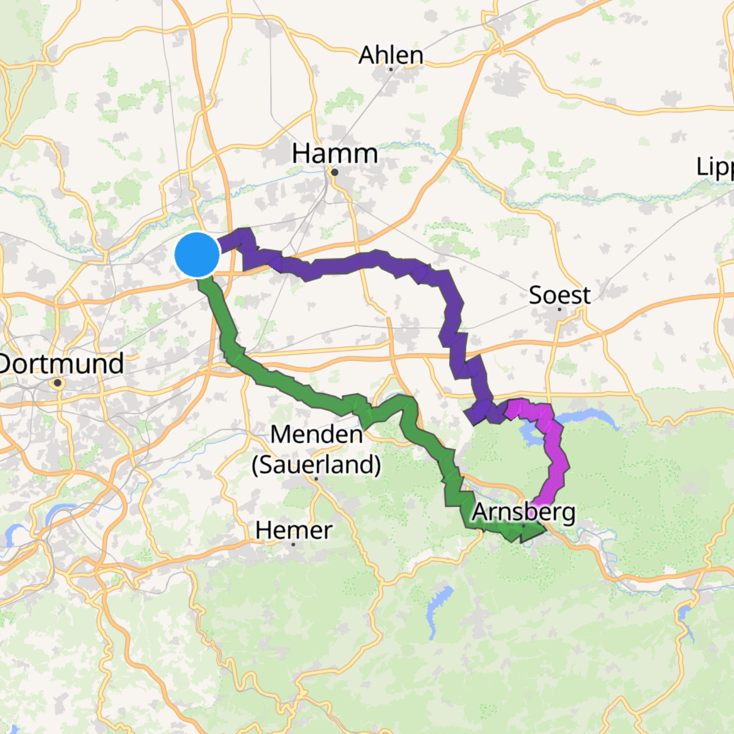 Map itinerary