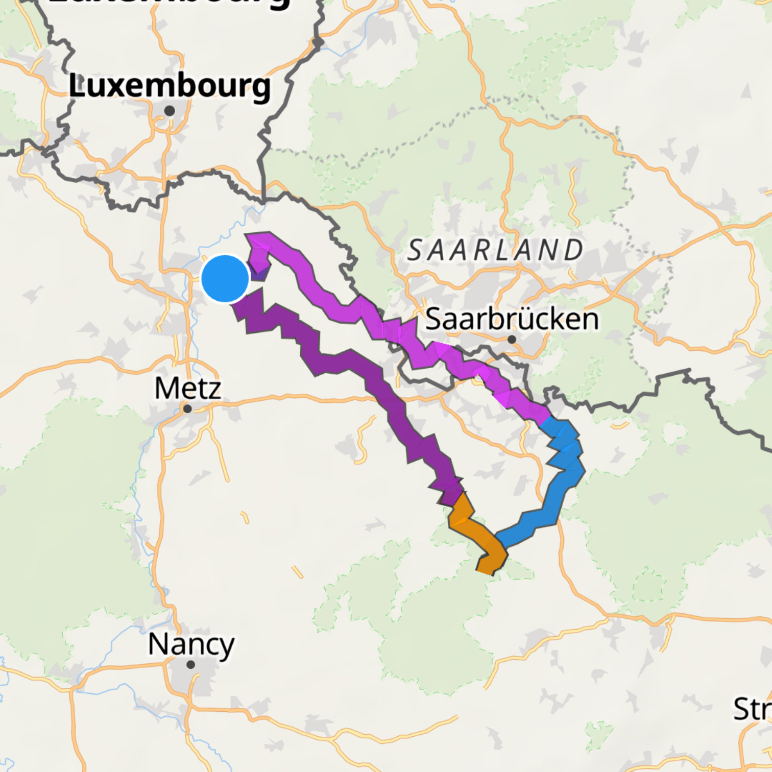 Map itinerary