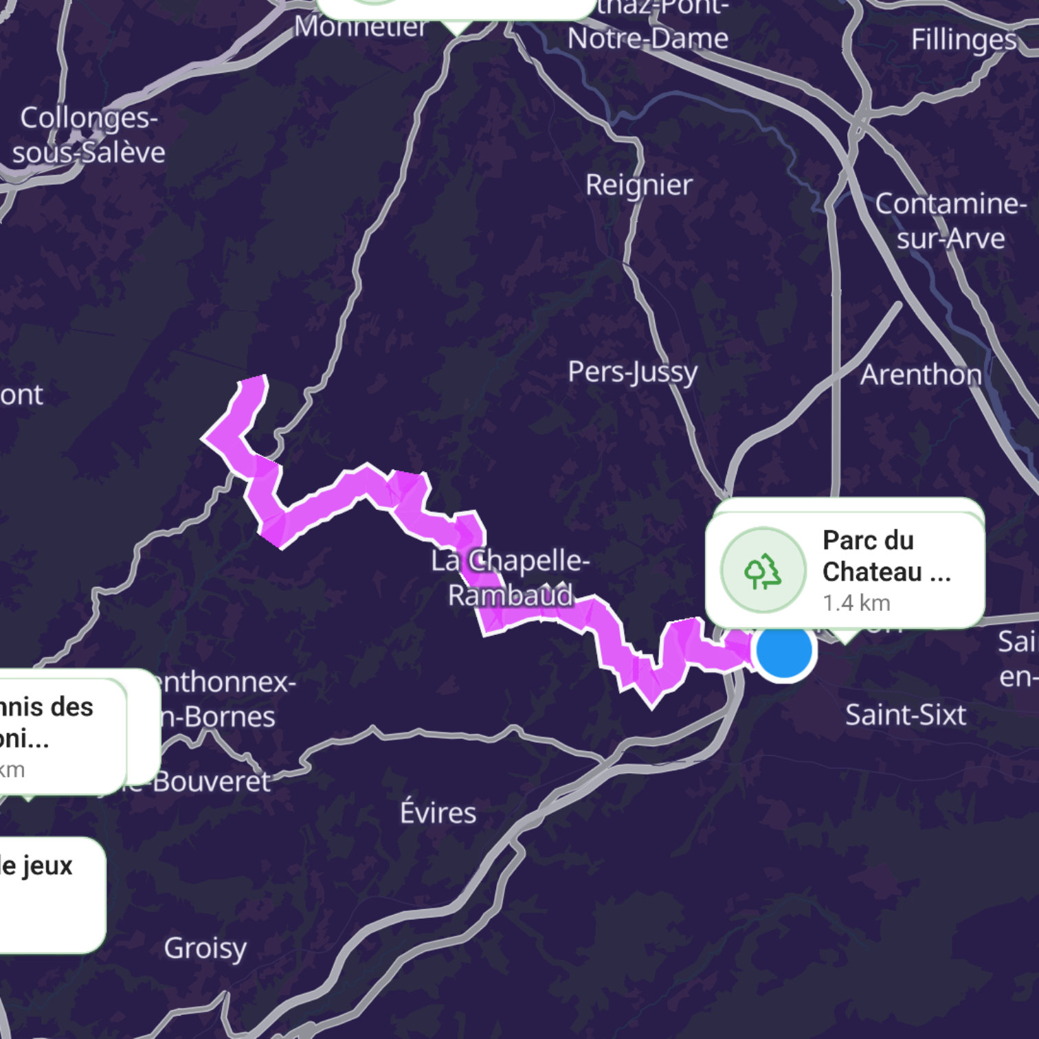 Map itinerary