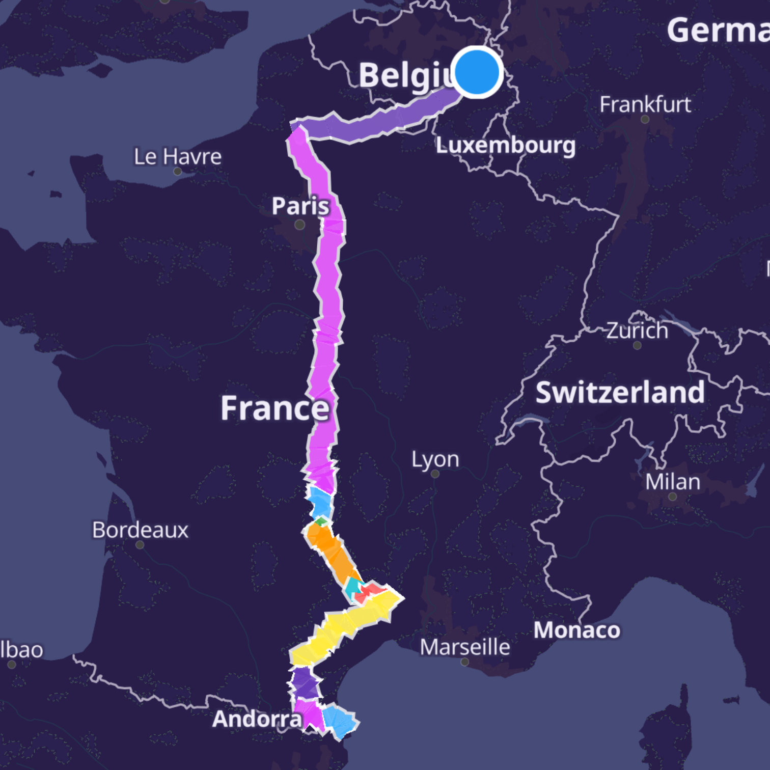 Map itinerary