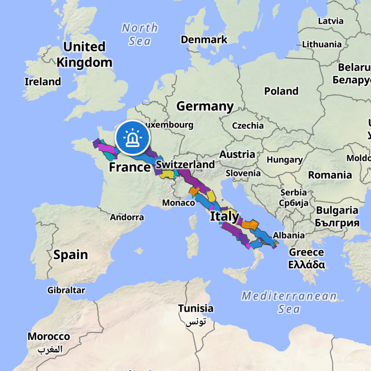 Map itinerary