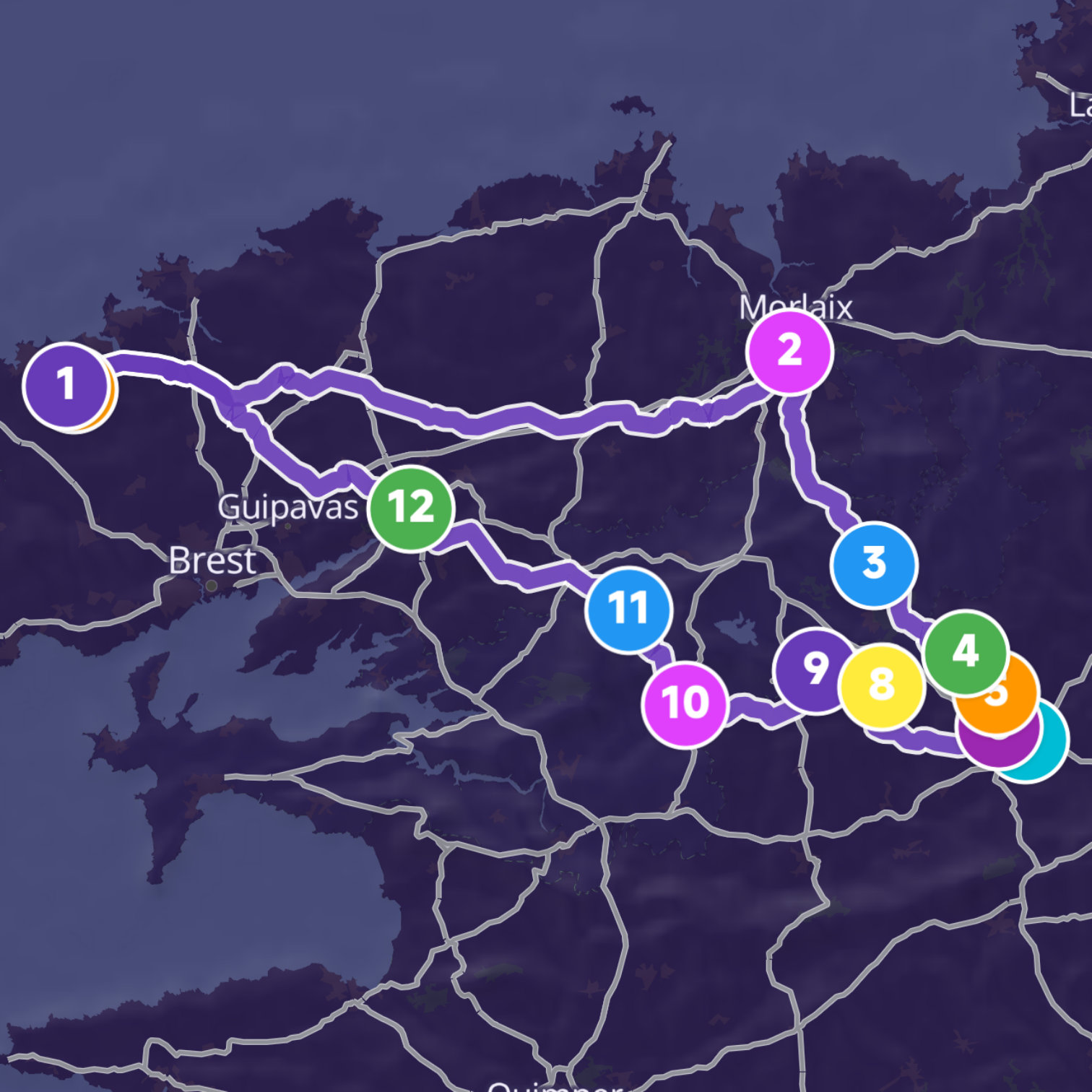 Map itinerary