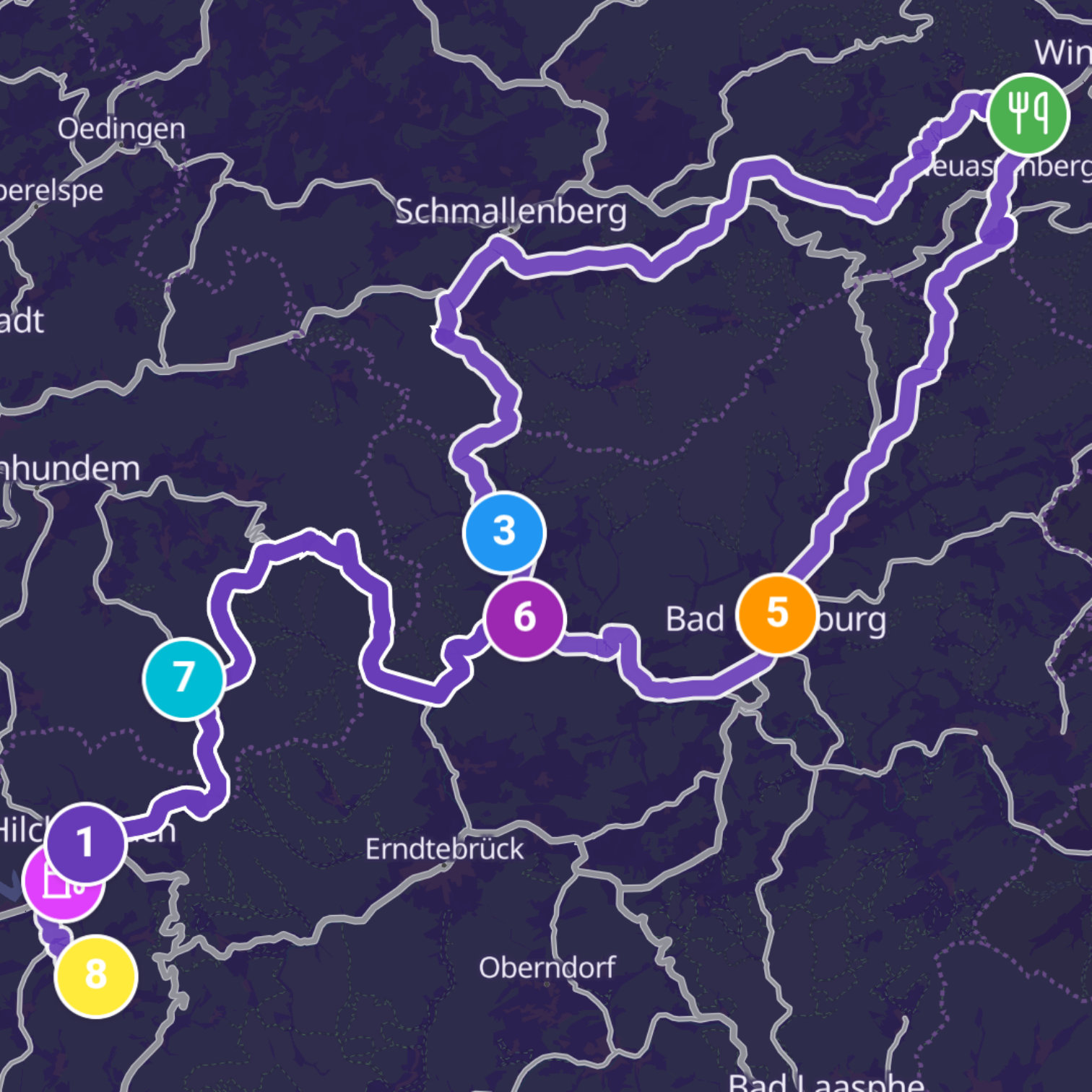 Map itinerary