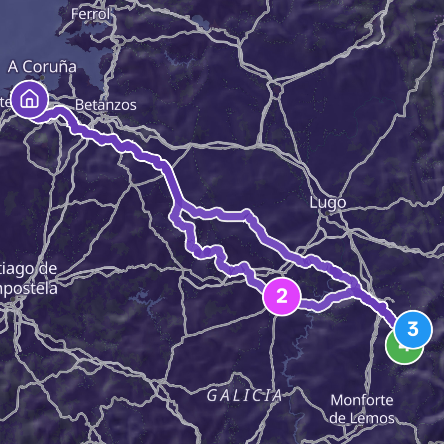 Map itinerary