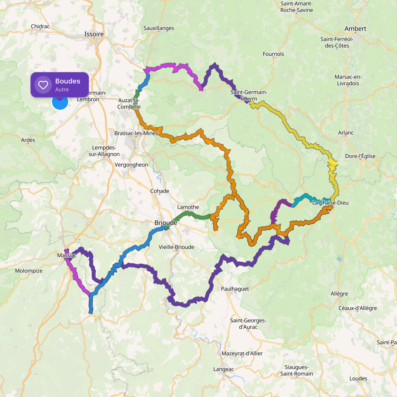 Map itinerary
