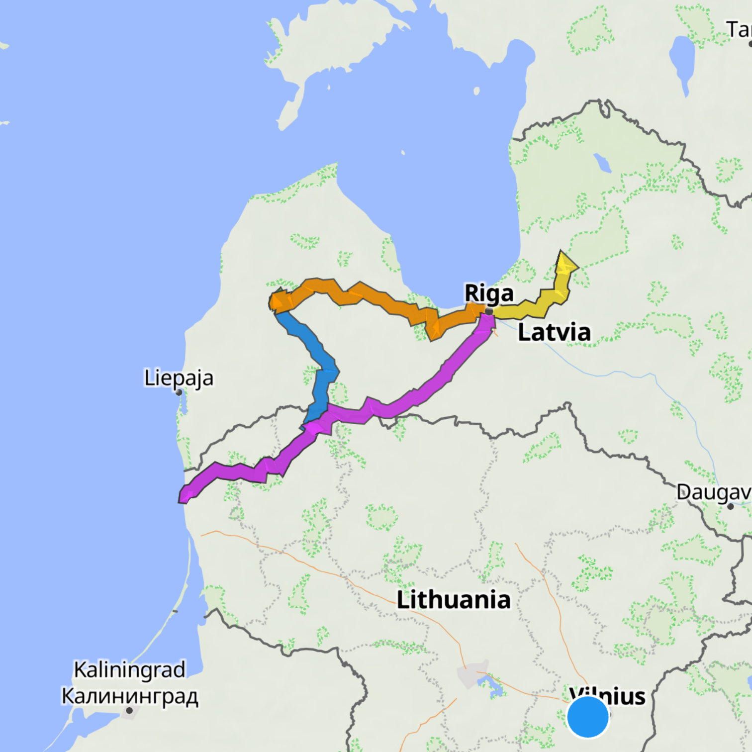 Map itinerary