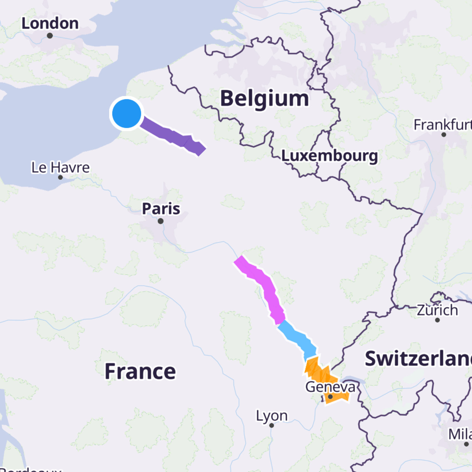 Map itinerary
