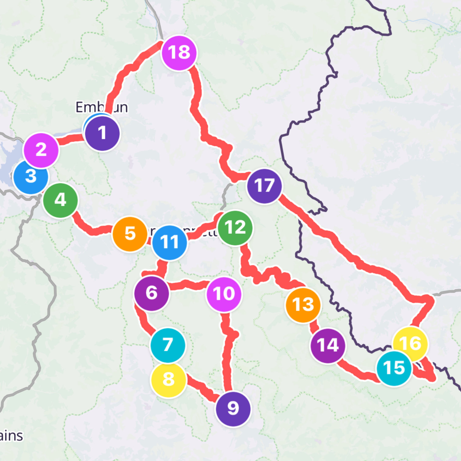 Map itinerary