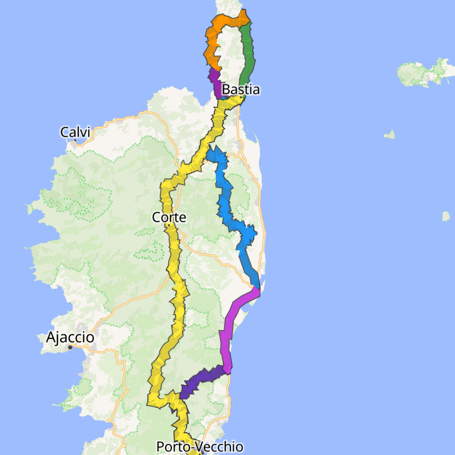 Map itinerary