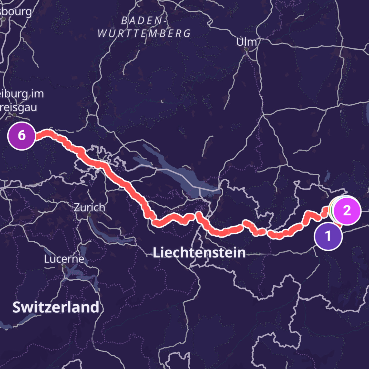 Map itinerary
