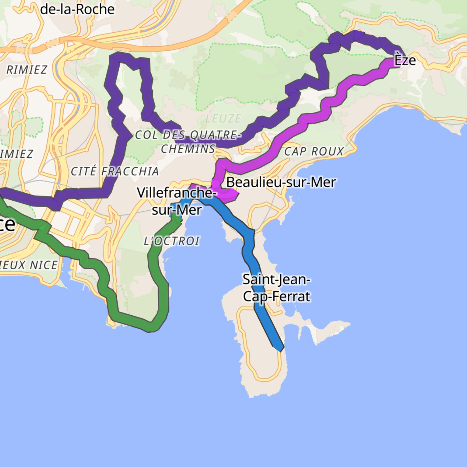 Map itinerary