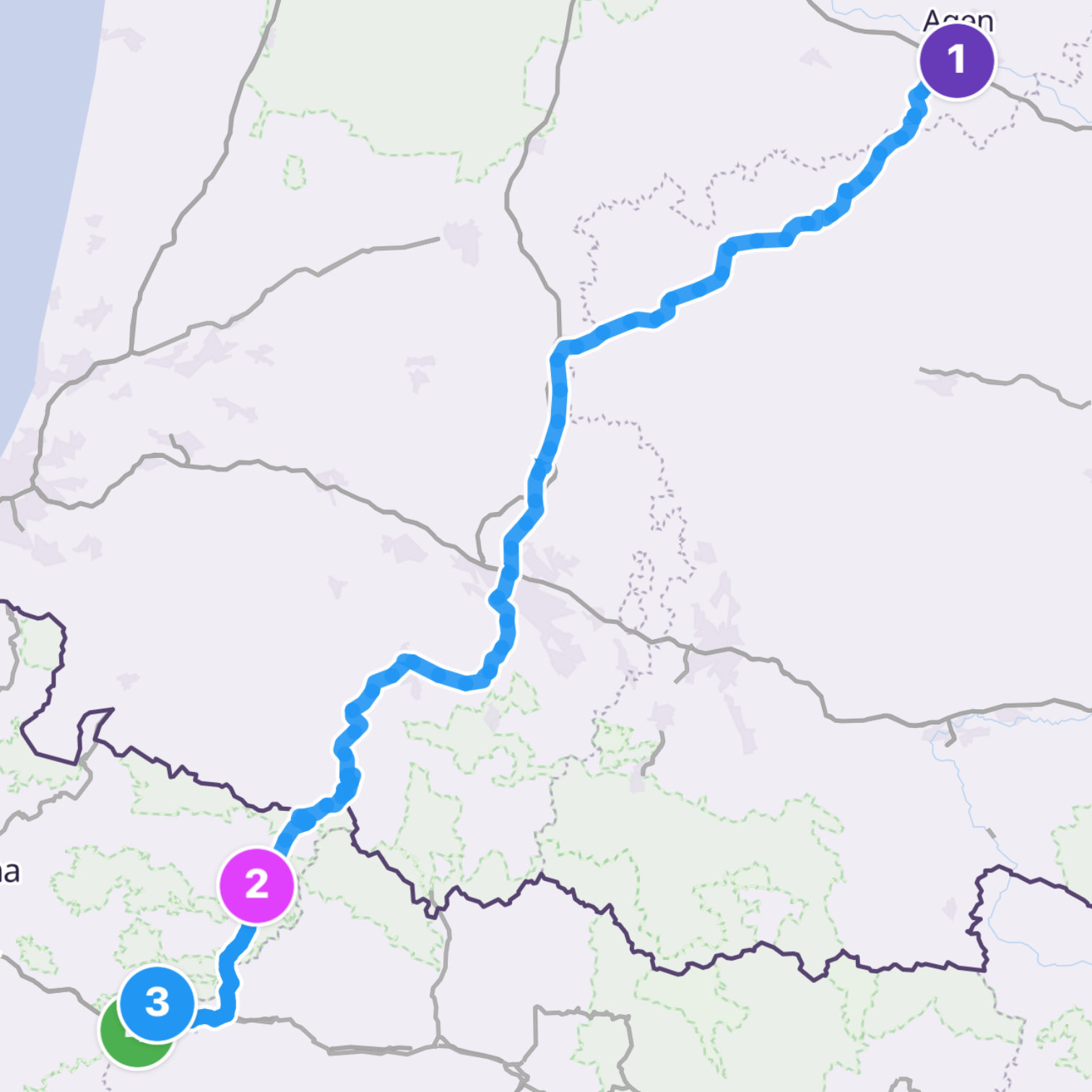 Map itinerary