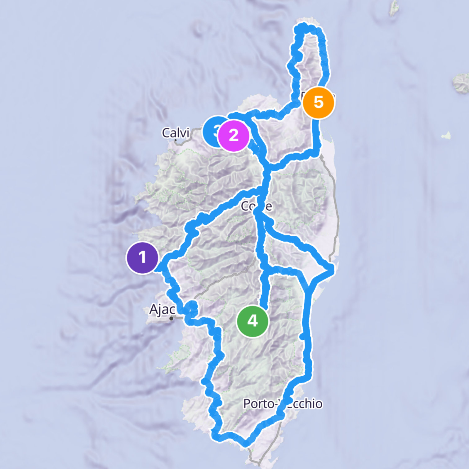 Map itinerary