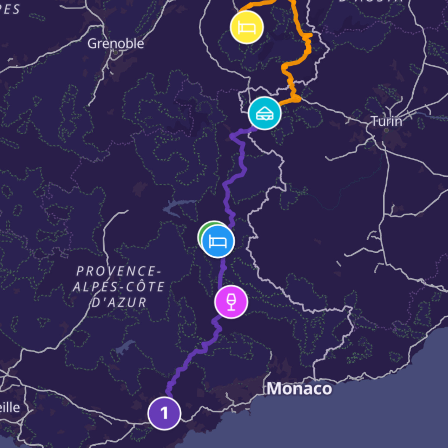 Map itinerary