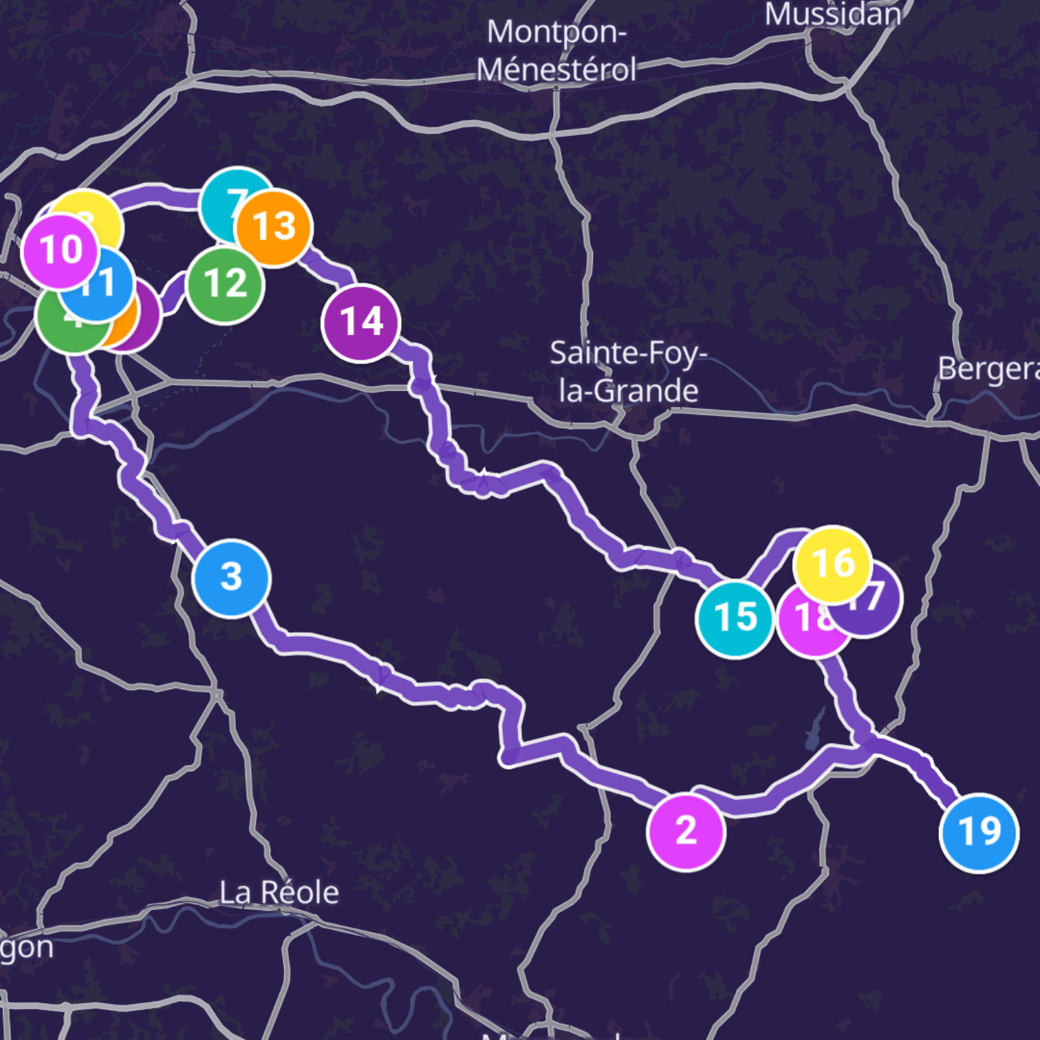 Map itinerary