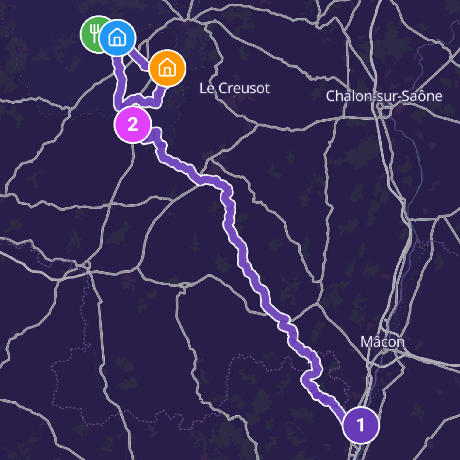Map itinerary