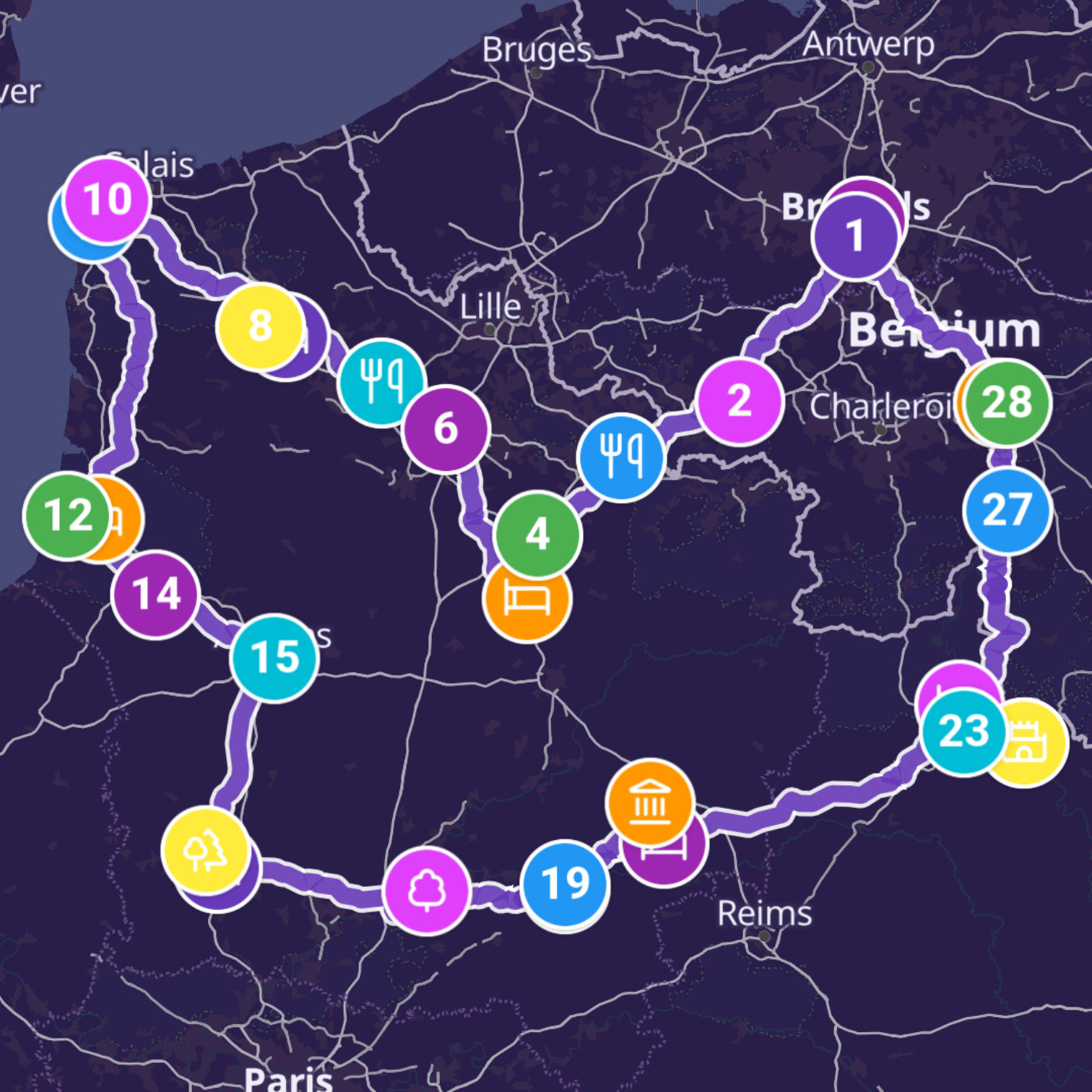 Map itinerary