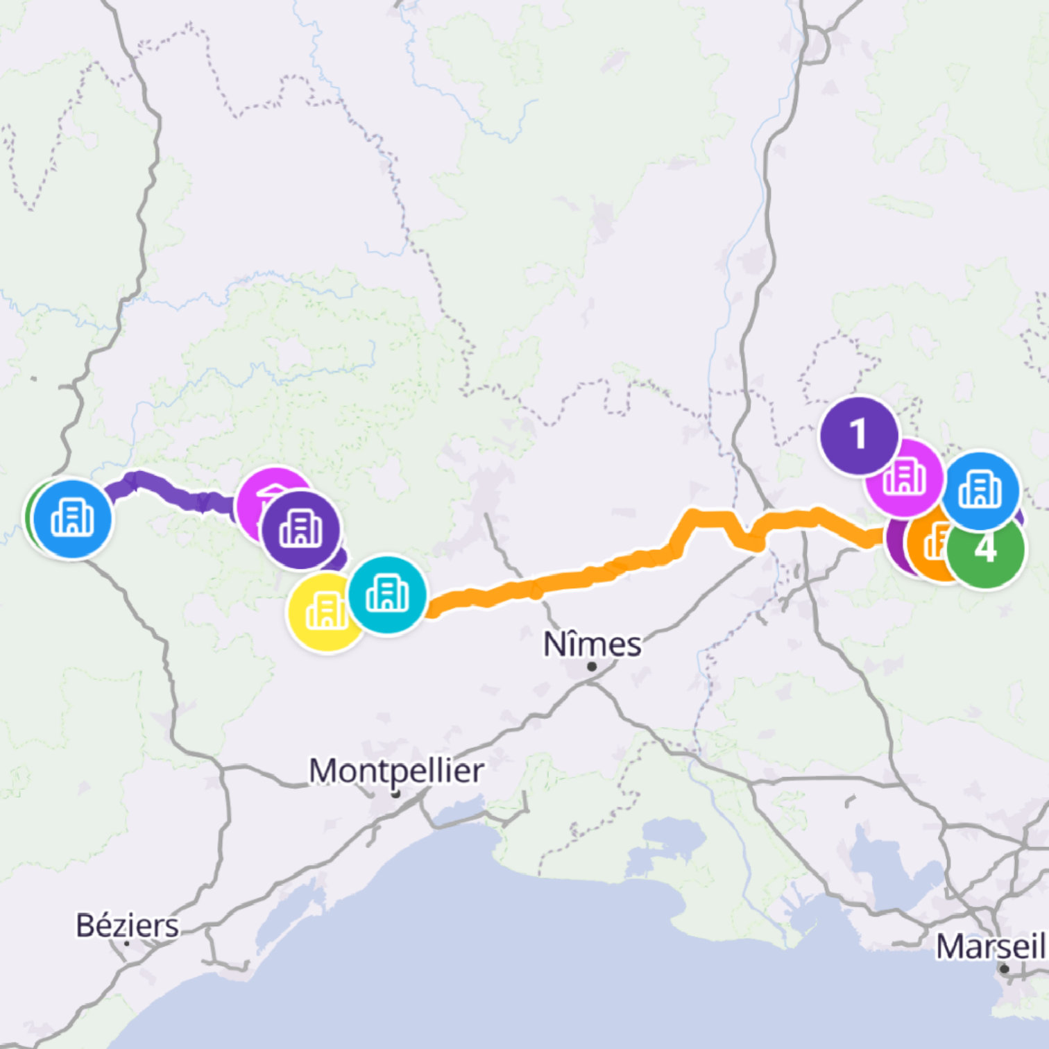 Map itinerary