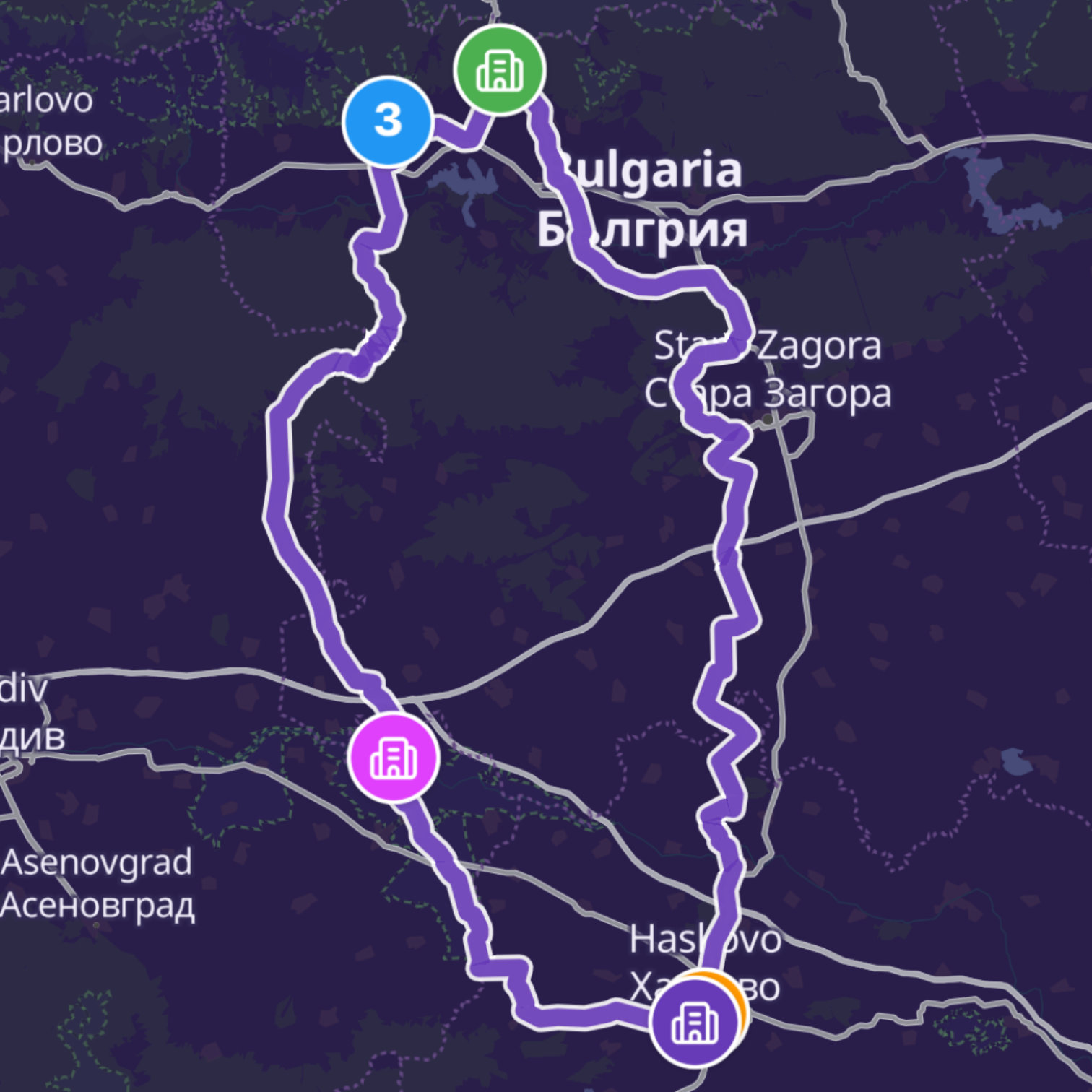 Map itinerary