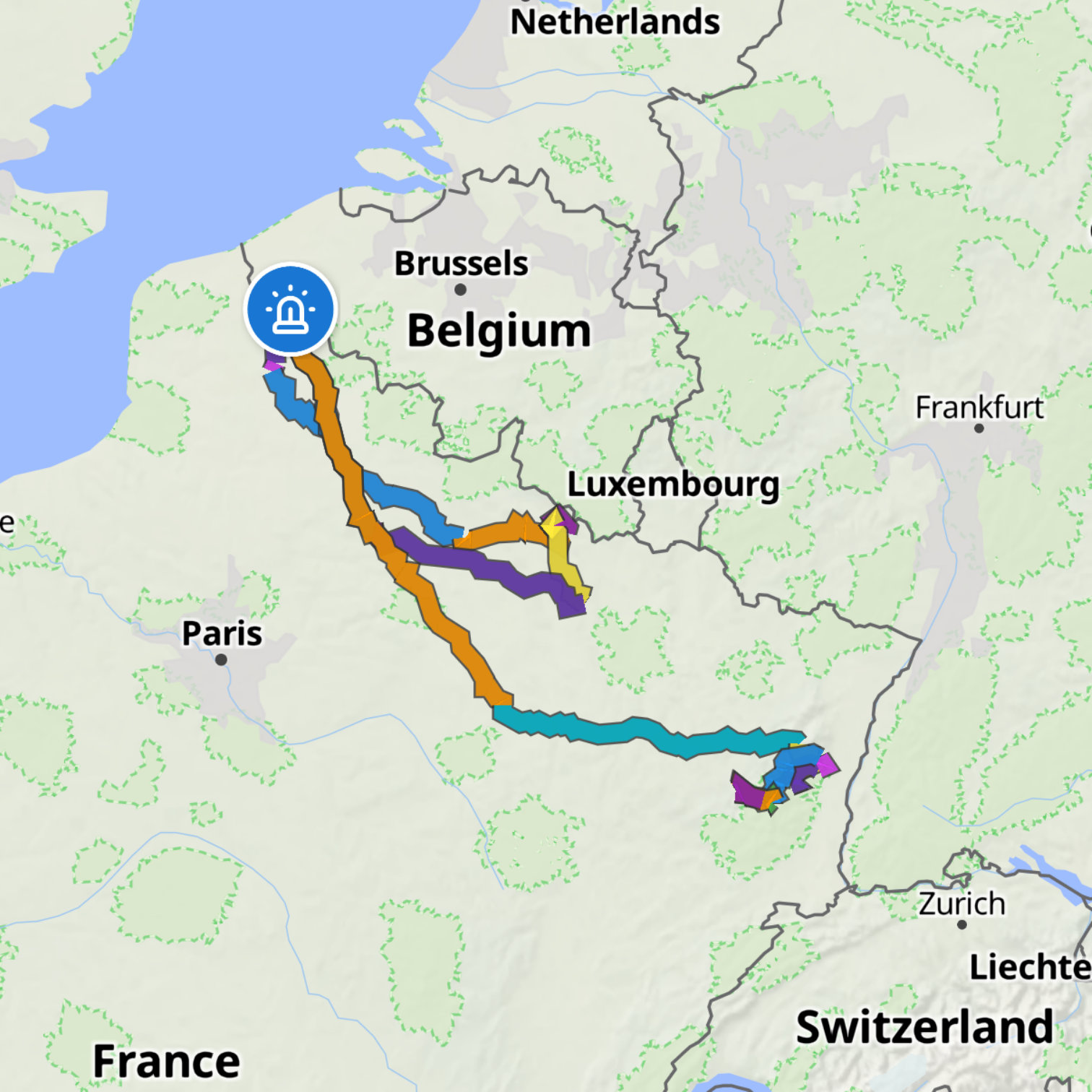 Map itinerary