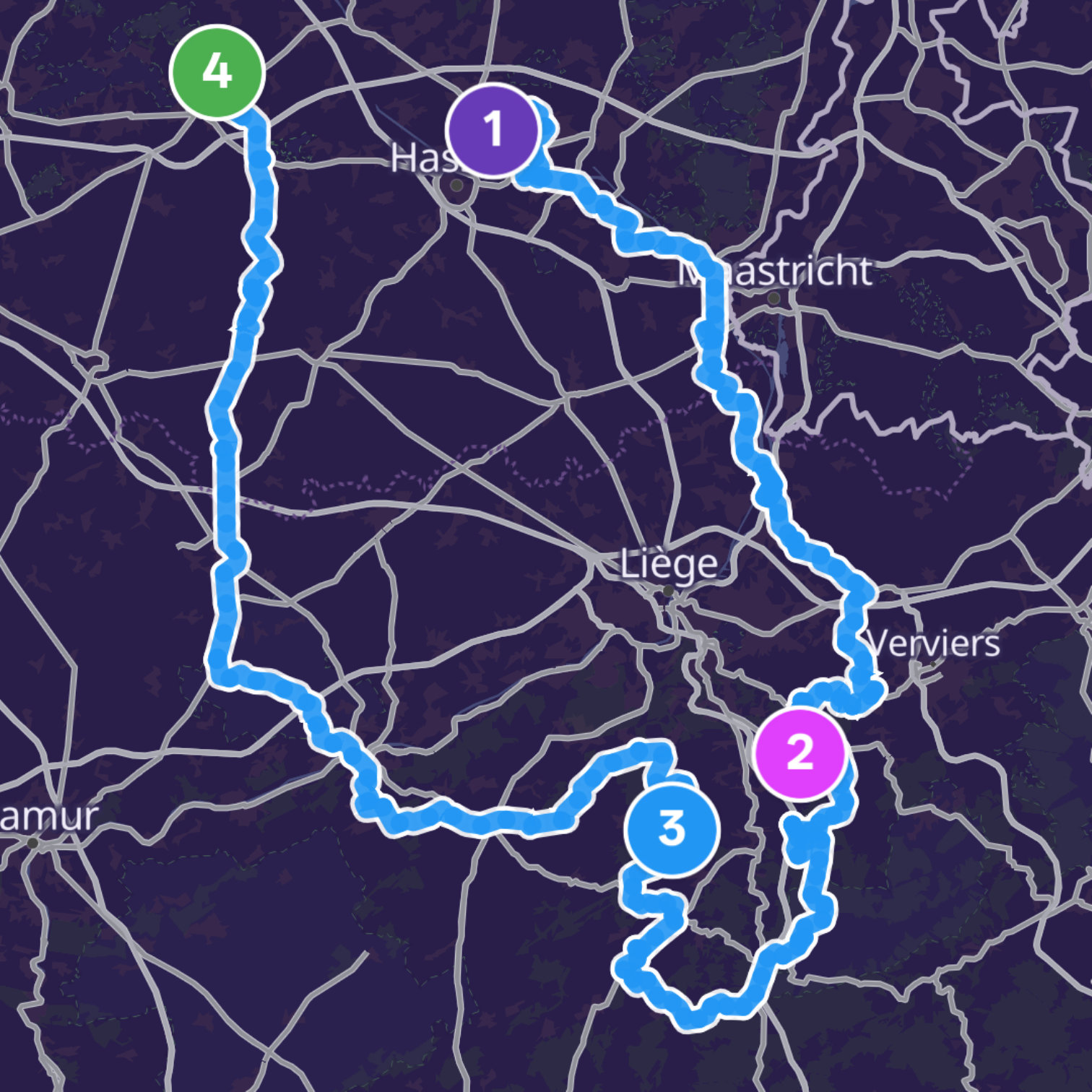 Map itinerary