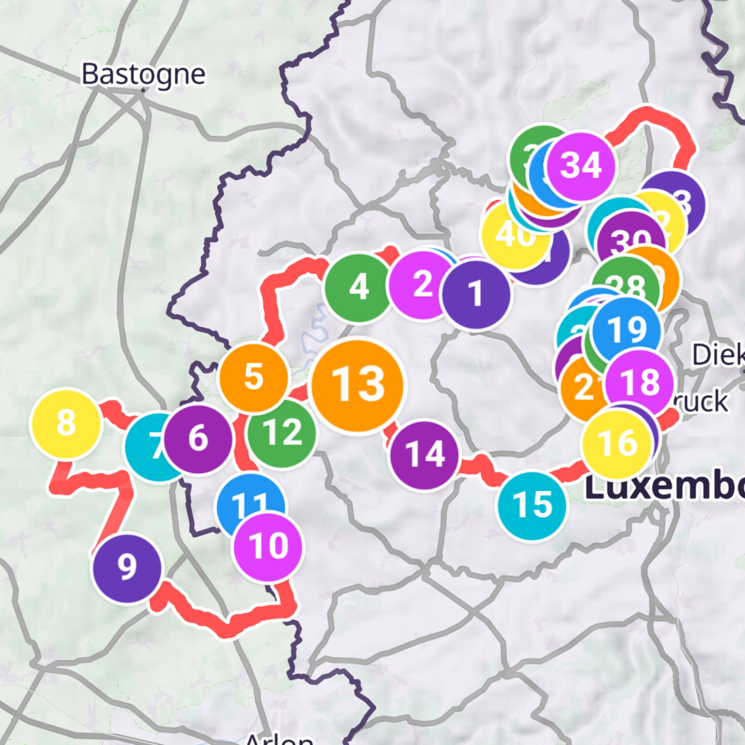 Map itinerary