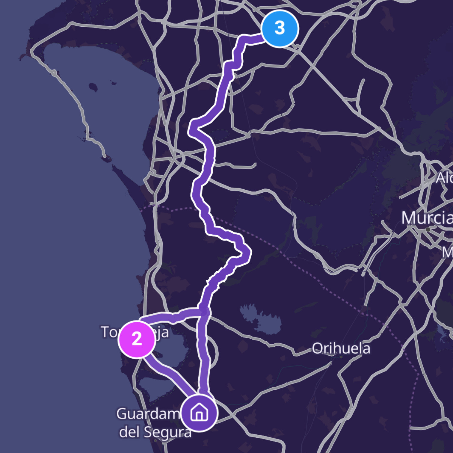 Map itinerary