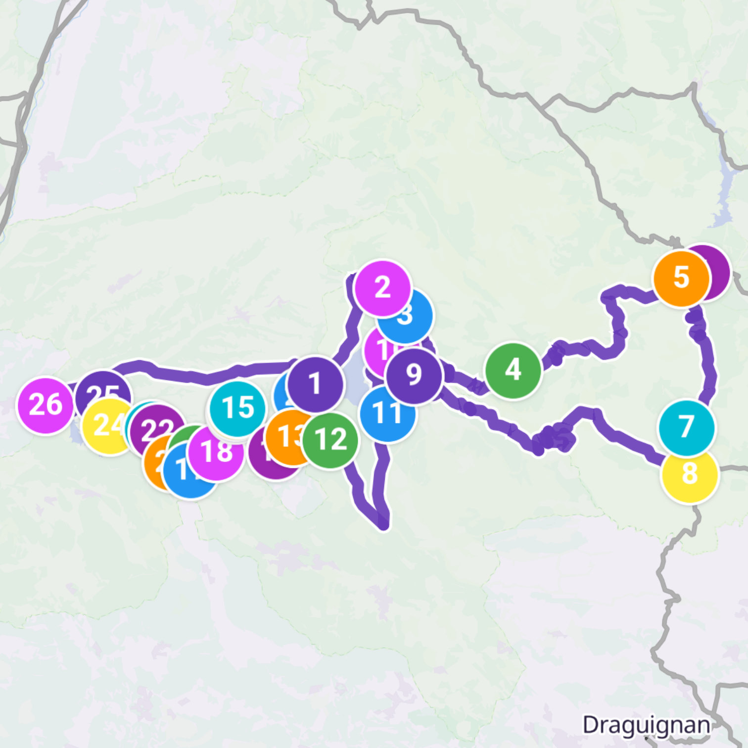 Map itinerary