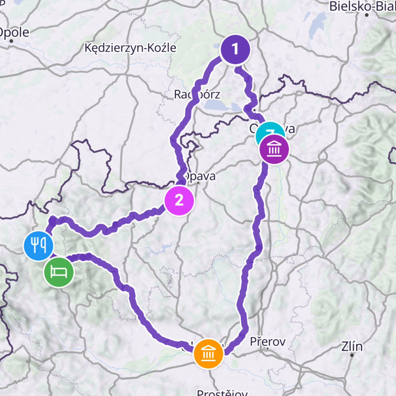 Map itinerary