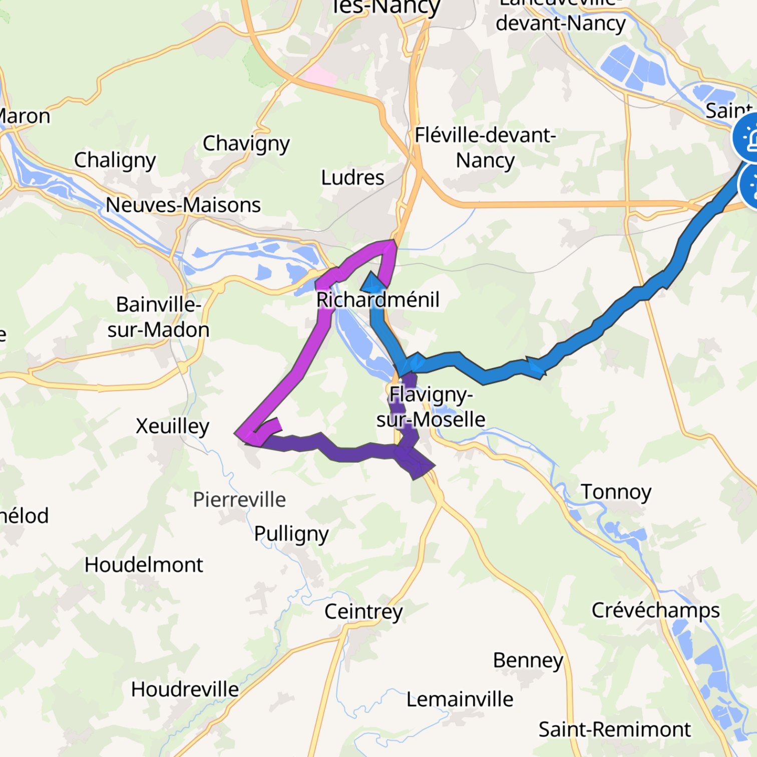 Map itinerary