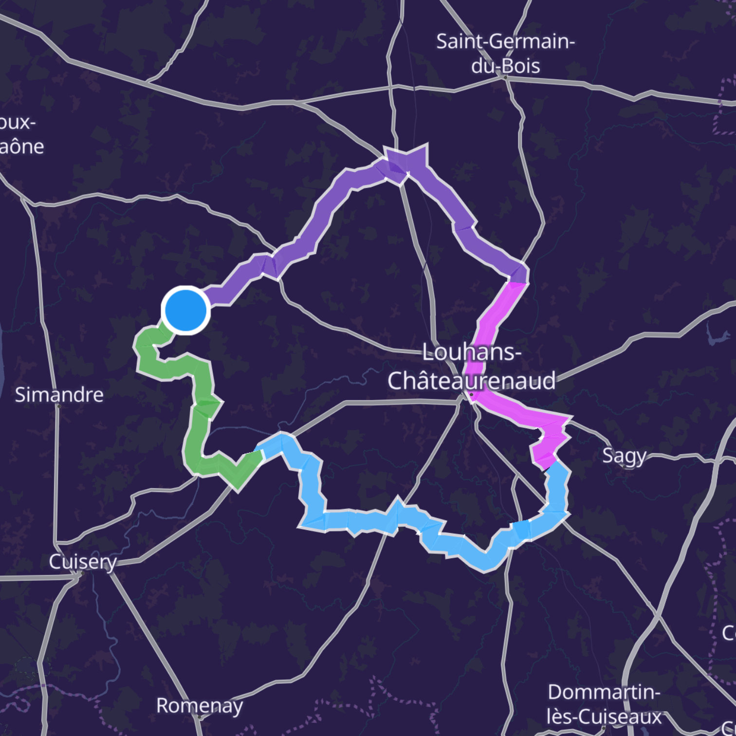 Map itinerary