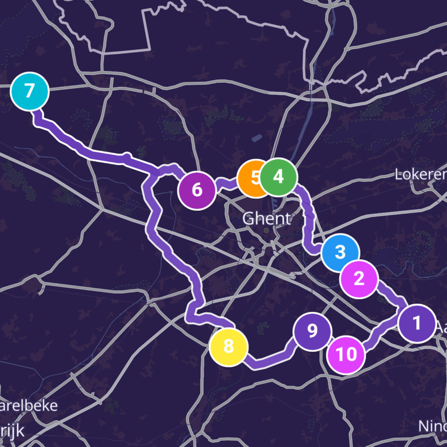 Map itinerary
