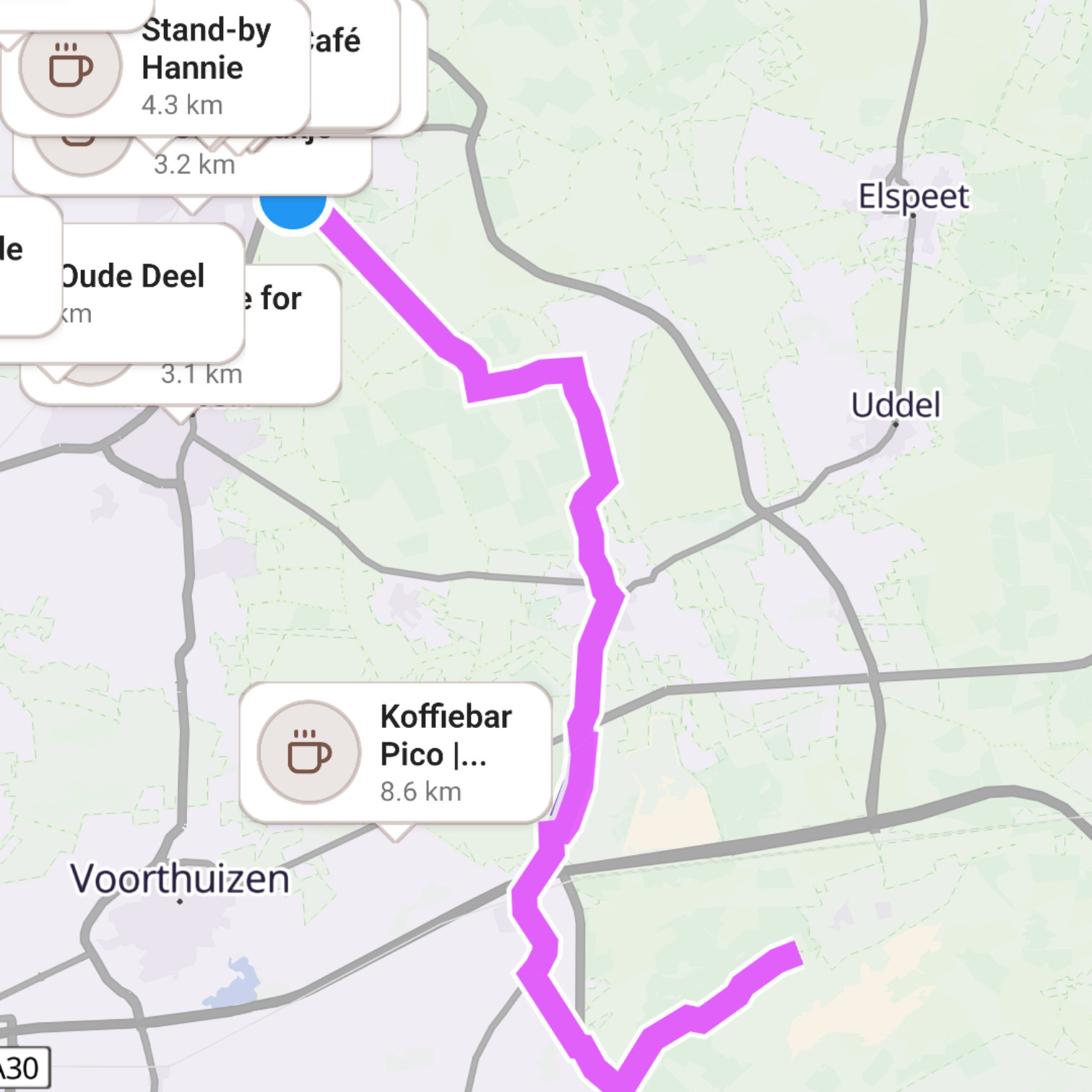 Map itinerary