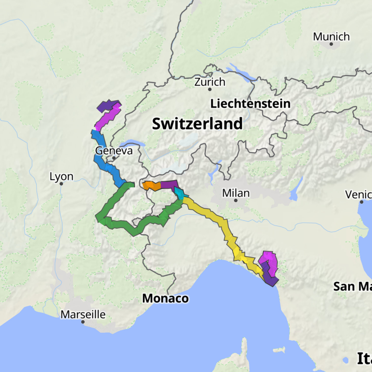 Map itinerary