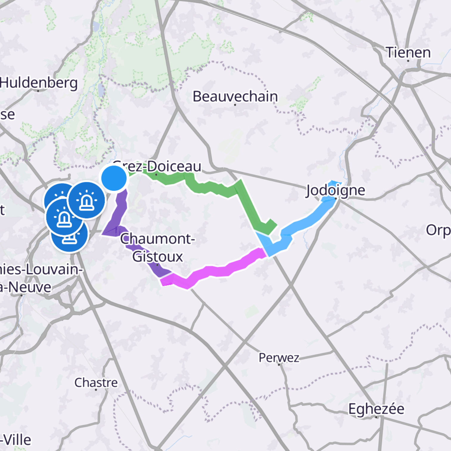 Map itinerary