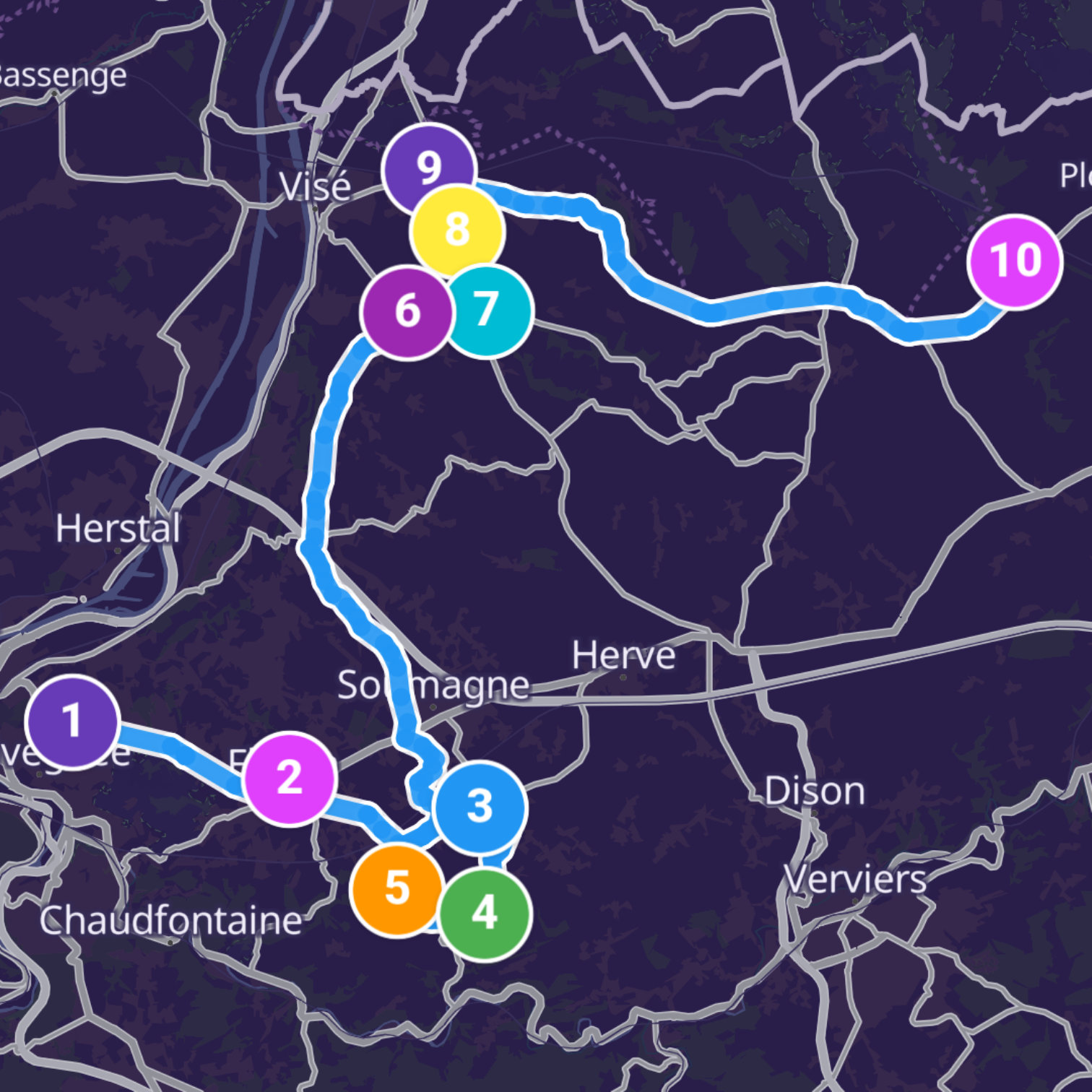 Map itinerary