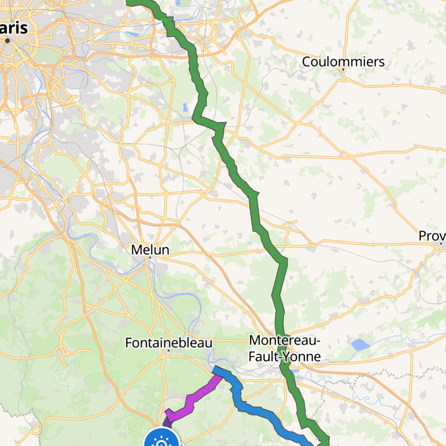 Map itinerary