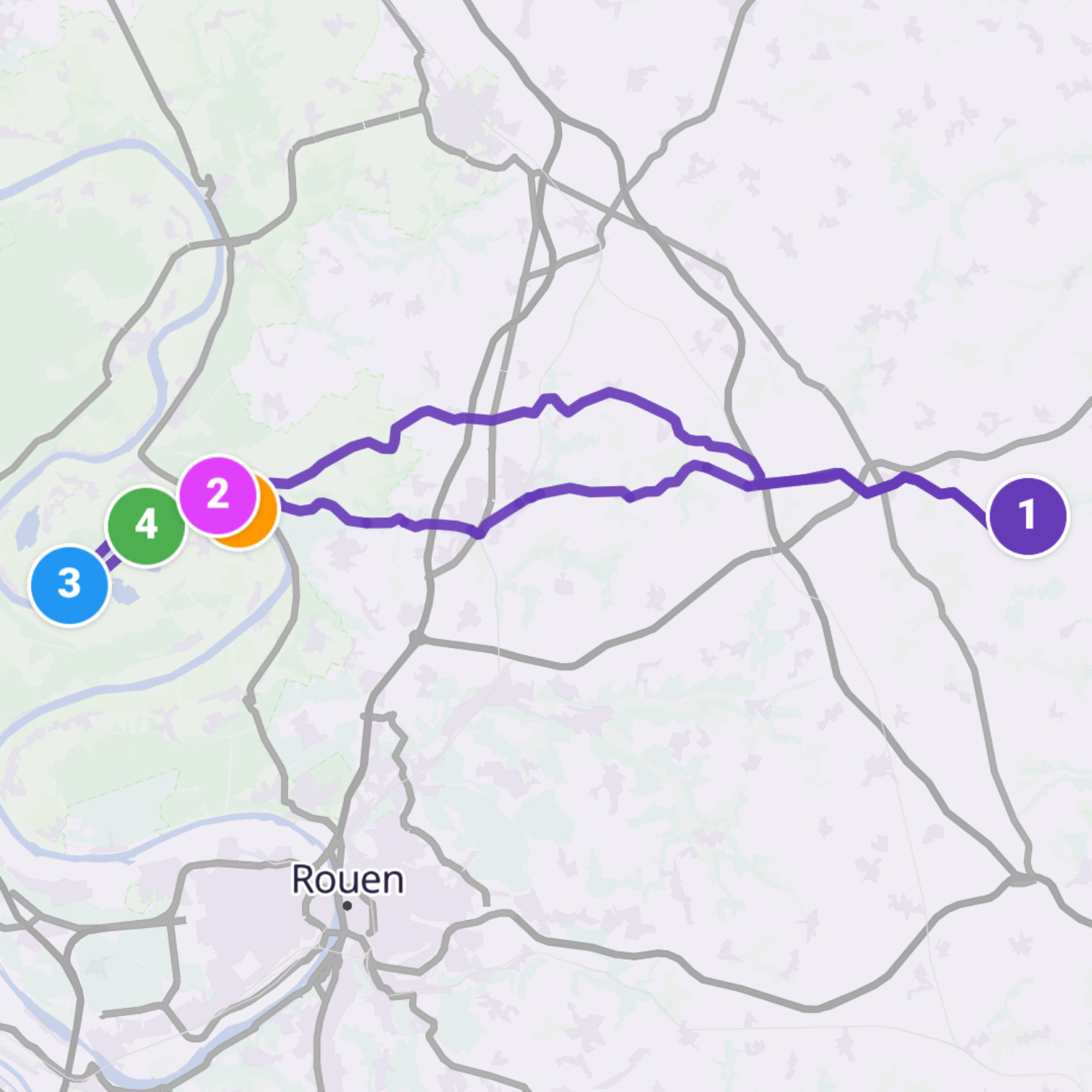 Map itinerary
