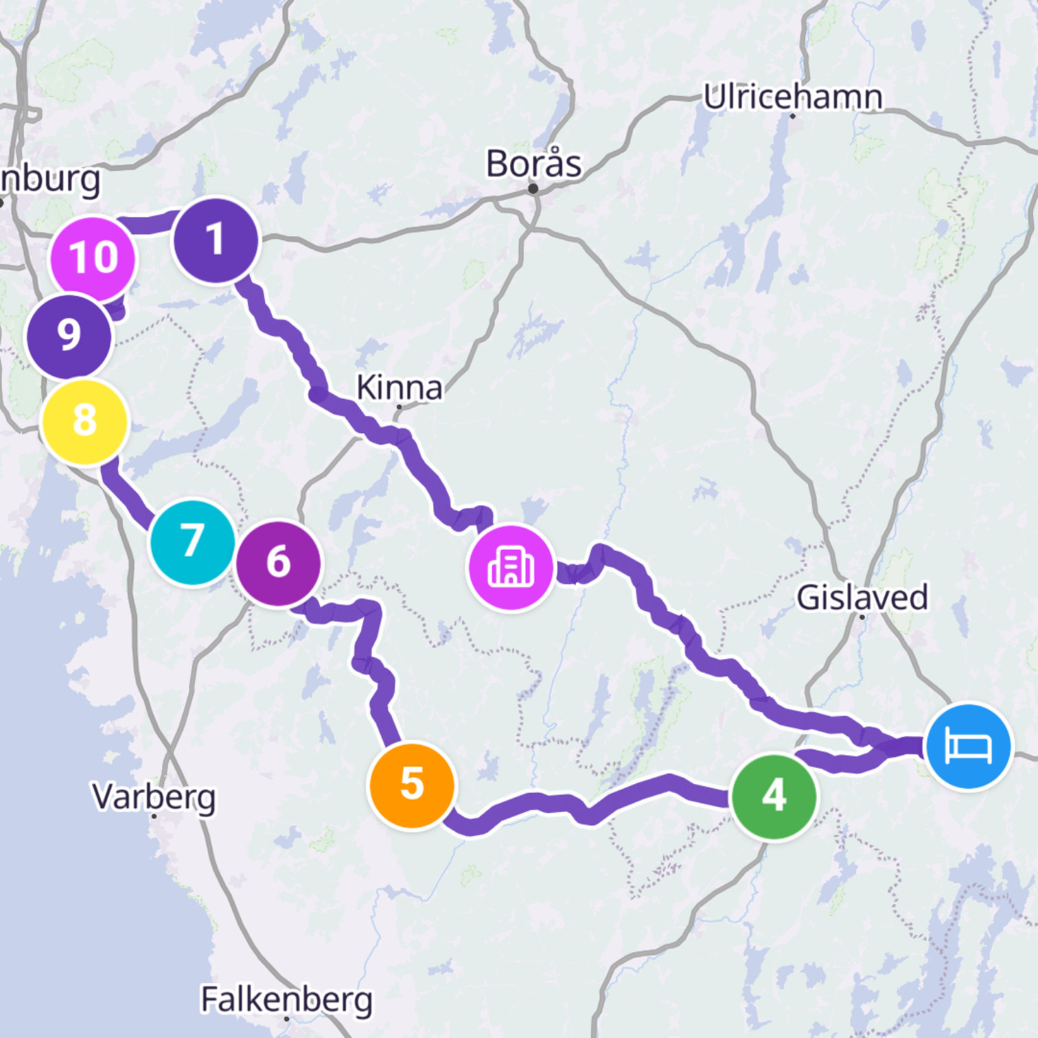 Map itinerary