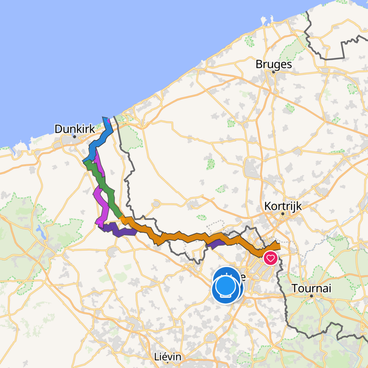 Map itinerary